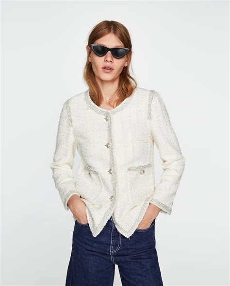 chanel like jackets|chanel style jacket zara.